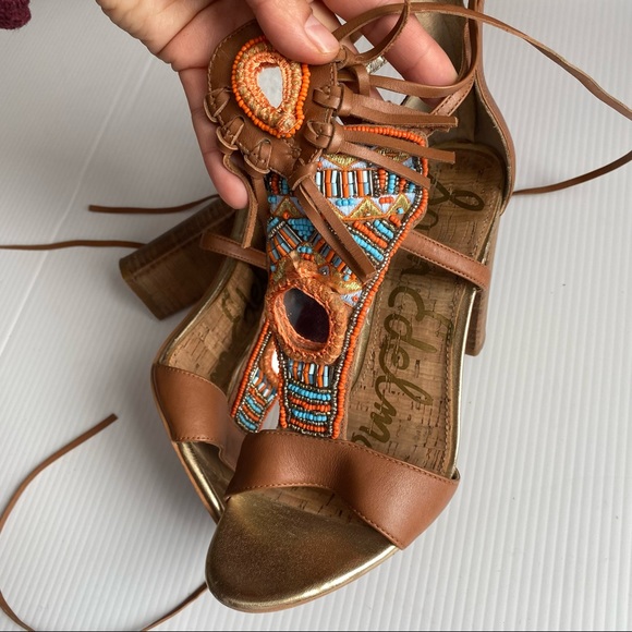 Sam Edelman | Yvette | Tribal Beaded Block Heels - Picture 4 of 10